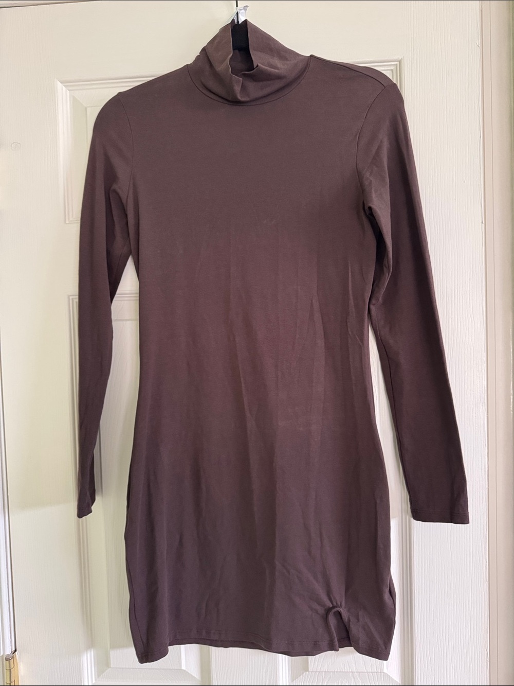Divided H&M dark brown long sleeve turtleneck mini dress M